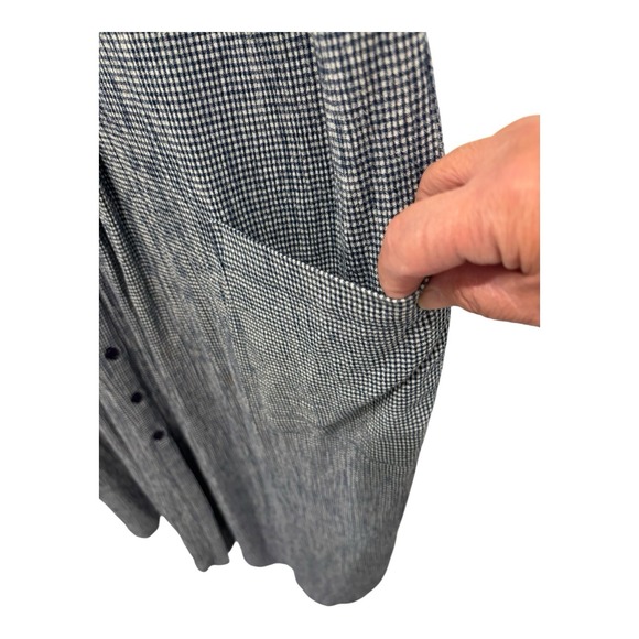 Together Dress Womens 14 Blue White Gingham Button Up Pleated Pockets Sleeveless - Picture 5 of 8